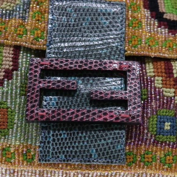 FENDI Mamma Baguette Shoulder Bag Beads Multicolor Auth yk8154A - Picture 8 of 16